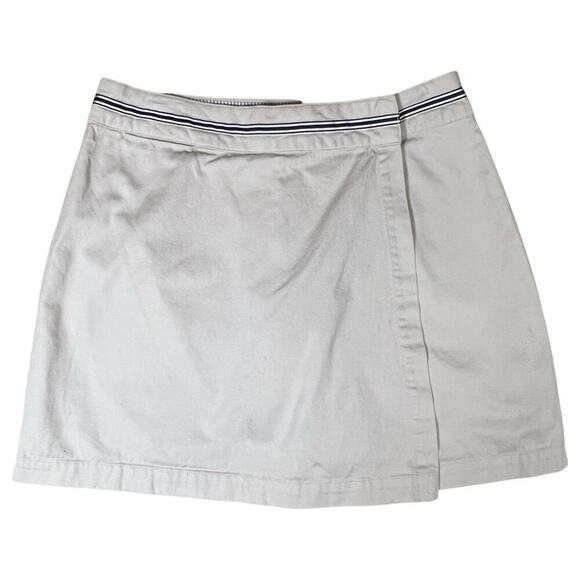 Tommy Hilfiger Khaki Wrap Front Skort Size 8 Neutral Light Academia Uniform - Picture 6 of 9